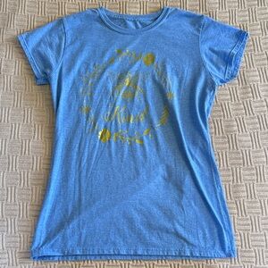 Be Kind Blue Short Sleeve Tee with Gold Graphic